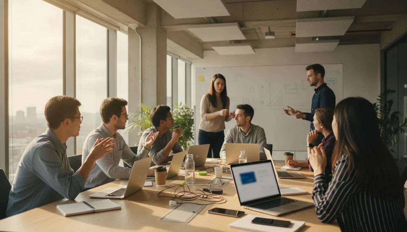 AI startup engineering team collaborating on product and machine learning systems